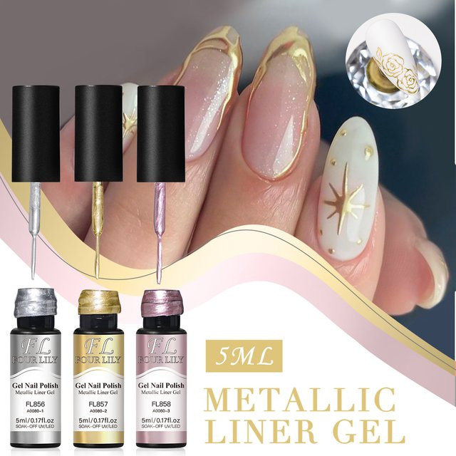 Four Lily Metallic Gel-Nagellack, Silvery, FL856 - Bild 1