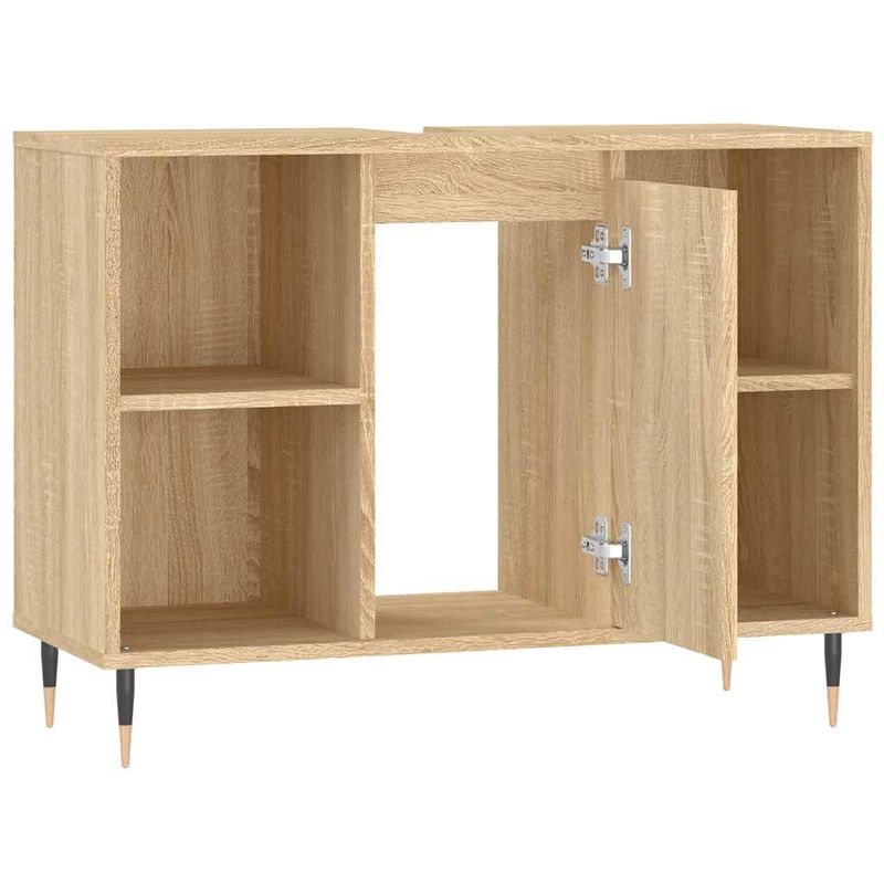 vidaXL Badschrank Sonoma-Eiche in Braun im industriellen Stil, B/T/H: 80 x 33 x 60 cm - Bild 3