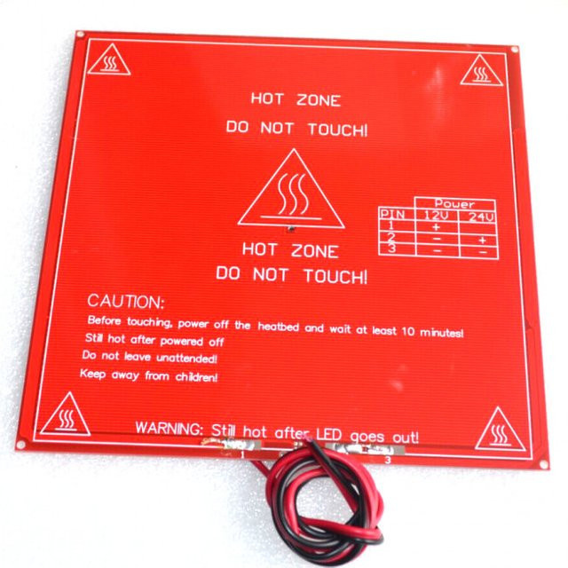 FENGZHOUYONGHENG Beheiztes Druckbett MK2B Doppelspannung für Reprap 3D-Drucker, Farbe: Rot, Unterstützung 12V und 24V - Bild 1
