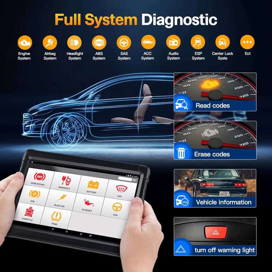 Ancel X6 OBD2 Scanner Professionelles Kfz-Diagnosegerät in Schwarz für alle Systeme mit ABS, Öl, EPB und DPF Reset sowie Codeleser - Bild 3