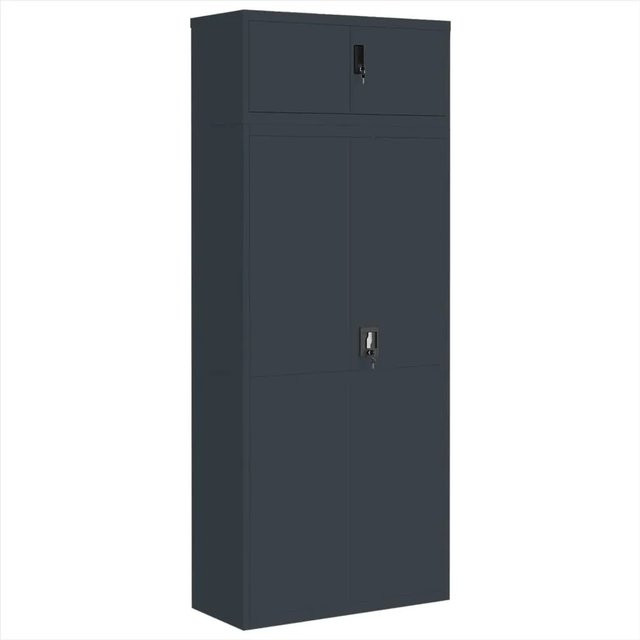vidaXL Aktenschrank aus Stahl in Anthrazit mit Türen und Schloss, B/T/H: 90 x 40 x 220 cm - Bild 1