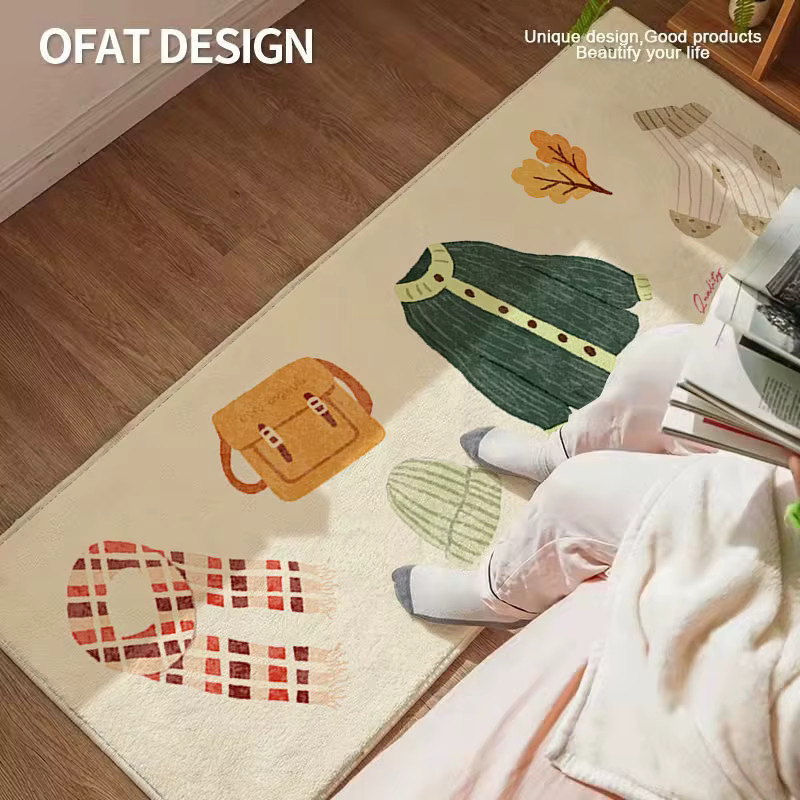 VIKAMA Cartoon Lifestyle Scene Teppich für Wohnzimmer und Schlafzimmer in rechteckiger Form - Bild 1