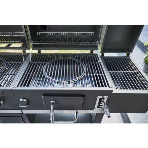 THOR Ottawa All-in-One Holzkohle- und Gasgrill in Schwarz, B/T/H: 206 x 64 x 134 cm - Bild 1