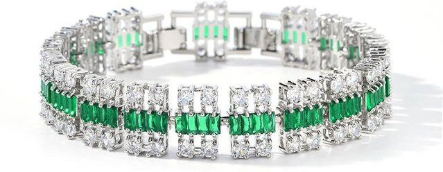 YIRAN Armband, dreireihiges Uhrenarmband, Kupfer, Gold, Zirkonia, Damen - Bild 1
