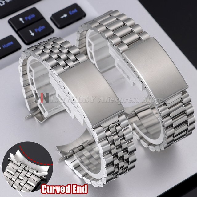 langley Uhrenarmband Edelstahl, Silber, 18 mm, 20 mm, Unisex - Bild 1