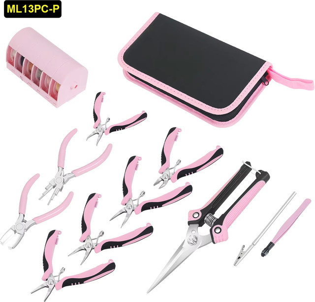 NEWACALOX 8-teiliges Schmuckzangen-Set in Pink für Bastelarbeiten und Schmuckherstellung - Bild 1