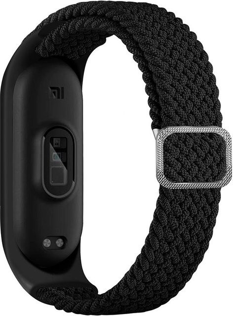 Smart Armband Xiaomi Mi Band 7 6 5, geflochtenes Nylonband, schwarz, Unisex - Bild 1