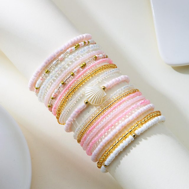 17 Stück Perlenarmbänder, Bunt, Elastisch, Unisex - Bild 1