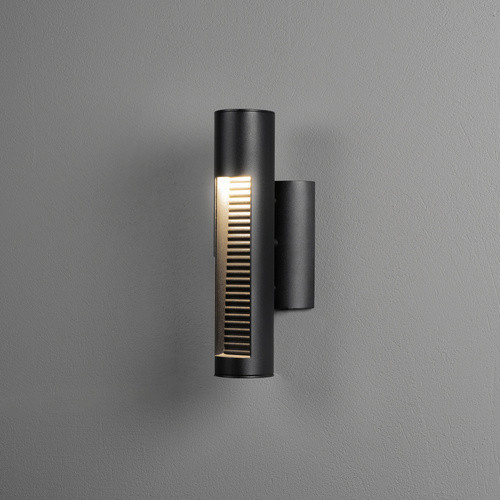 Konstsmide Udine LED-Außenwandleuchte in Schwarz mit Aluminium und Glas, B/H: 30 x 7,5 cm - Bild 2