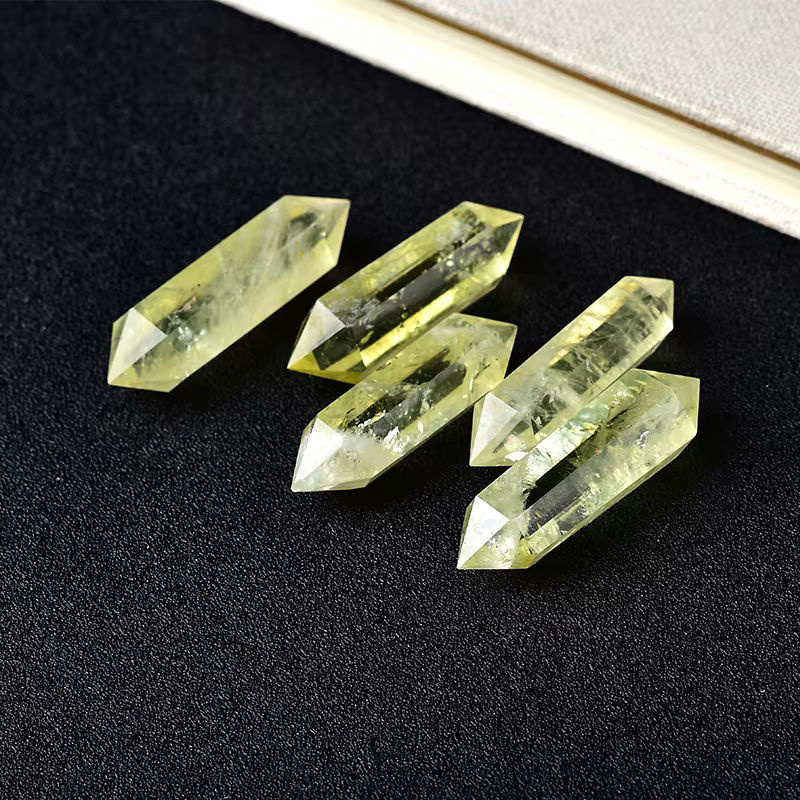 RYCRYSTAL Natürlicher Citrin-Kristall in Gelb, sechseckig und doppelt abgeschlossen als Zauberstab für Meditation und Reiki - Bild 2