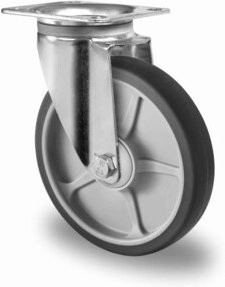 CASCOO Lenkrolle Serie P2G2 mit Kugellager, Durchmesser: 200 mm, Farbe: Silber/Grau, Material: Stahl und Kunststoff, verzinkt - Bild 1