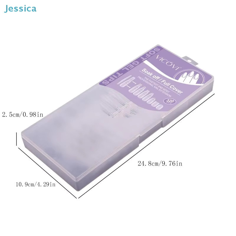 Jessica Soft Gel Nagelspitzen, 320 Stück, Stiletto- & Coffin-Formen, Matt - Bild 5