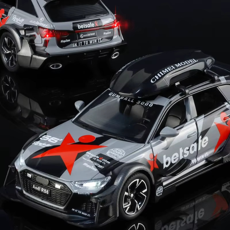 RS6 Sportwagen Simulation, Modellauto, 1:32, mit Sound und Licht, Metall - Bild 2