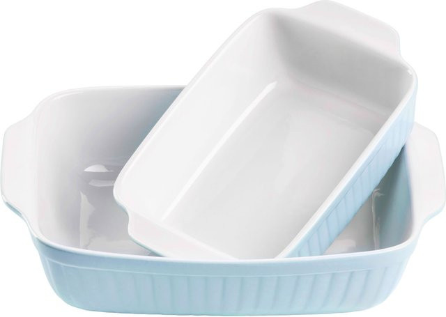 Mäser Kitchen Time Auflaufform Set aus Keramik, Blau, rechteckig - Bild 1