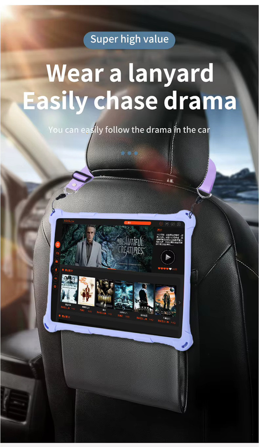 Silikon Schutzhülle für Teclast P20 P20HD M40 Pro M40 Plus P40HD 10.1 Zoll Tablet Kids Shell mit Trageriemen in Lila - Bild 2