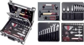 Kraftwerk Werkzeugkoffer B143 aus Aluminium, 102-teilig, mit 1/4 Zoll und 3/8 Zoll Antrieb, Multicolour