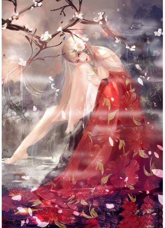 FIYO 5D Diamond Painting Set Belle Fille mit floralem Design, Mehrfarbig, B/H: 30 x 20 cm - Bild 1