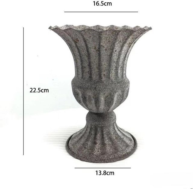 Klassische Blumentopf-Vase aus Schmiedeeisen in Grau für Hochzeitsdekorationen und Trockenblumenarrangements - Bild 1