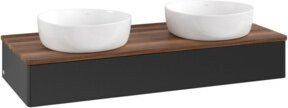 V&B Waschtischunterschrank Antao ohne Frontstruktur, Wandmontage, Weiß und Blau, B/T/H: 120 x 50 x 19 cm - Bild 1
