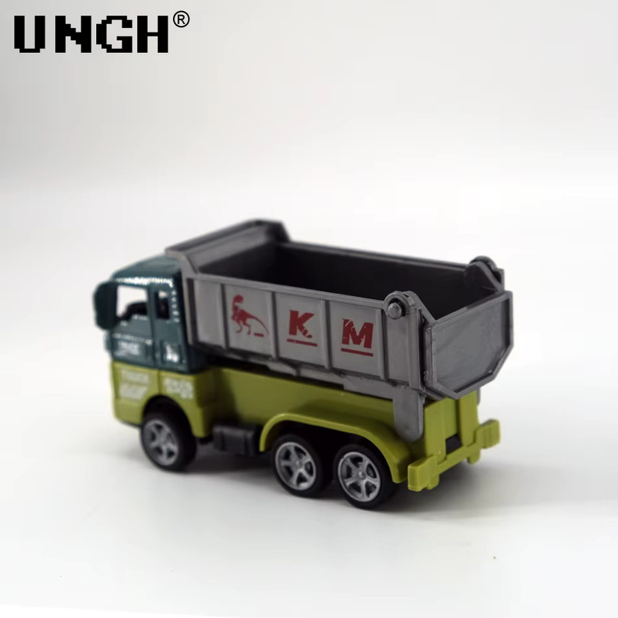 UNGH Mini Inertial Pull Back Engineering Dinosaurier Auto, 4-teiliges Set, Kunststoff - Bild 2