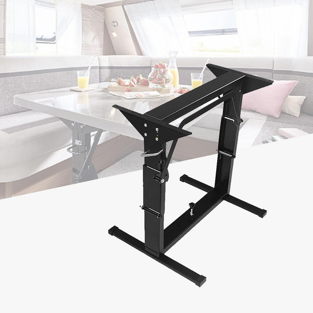 HWHongRV Klapptischbein aus Metall in Schwarz Matt für Wohnmobile, Wohnwagen und Outdoor-Aktivitäten - Bild 1