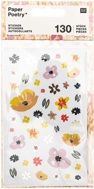 Rico Design Paper Poetry Sticker Crafted Nature Blumen rosa, 130 Stück - Bild 1