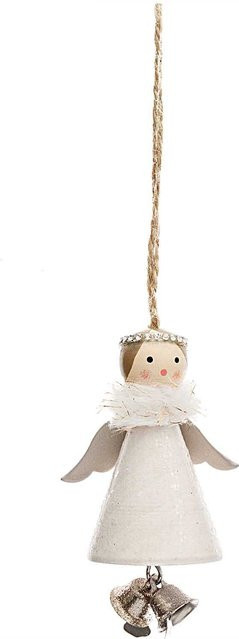 Rico Design Holzhänger Engel mit Glöckchen in Weiß für Weihnachten und Advent, Höhe: 8 cm - Bild 1