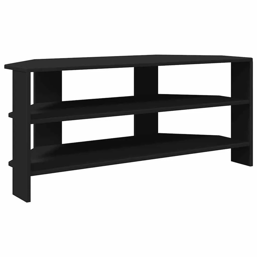 vidaXL Eck-TV-Schrank in Schwarz, moderner Holzwerkstoff, B/T/H: 102 x 40,5 x 45 cm - Bild 2
