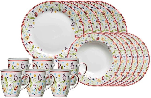 Ritzenhoff & Breker Tafelservice Shanti Doppio aus Porzellan, 18er Set, Multicolour - Bild 1