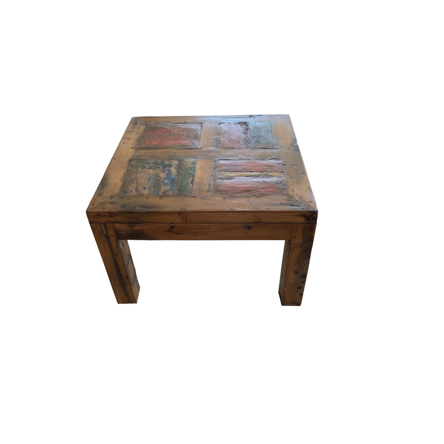 DELUKE Couchtisch JENS aus Teakholz in Van Dyck Braun mit rustikaler Optik, B/T/H: 70 x 45 x 70 cm - Bild 2
