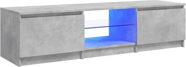 vidaXL TV-Schrank mit LED-Leuchten in Betongrau, B/T/H: 140 x 40 x 35,5 cm - Bild 1