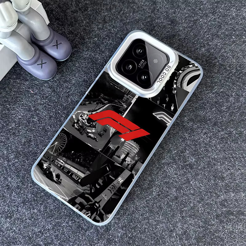 Handyhülle mit Formel-Rennwagen Design für Xiaomi 15 14 13 12 11 Pro Ultra, Laser Hard PC und TPU Case, Grau/Mehrfarbig - Bild 3