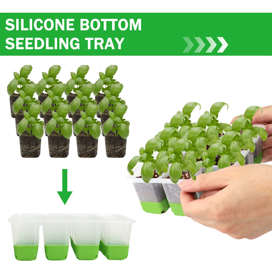 Green Seed Starter Tray Box Pflanzen-Anzuchtset aus Kunststoff in Grün mit 60 oder 120 Zellen - Bild 2