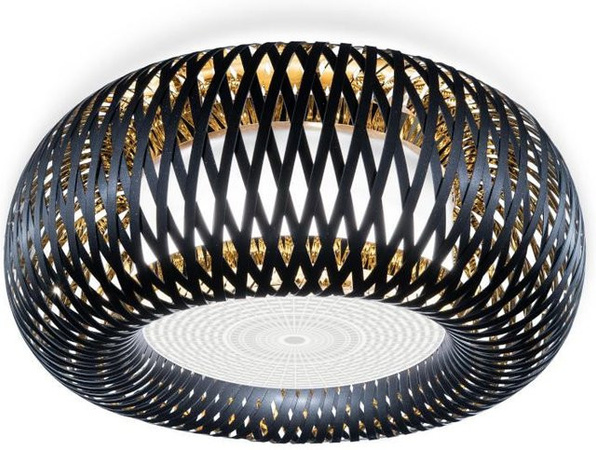 Slamp Kalatos Deckenleuchte in Schwarz und Gold mit LED-E27-Leuchtmittel aus Pflanzenfasern