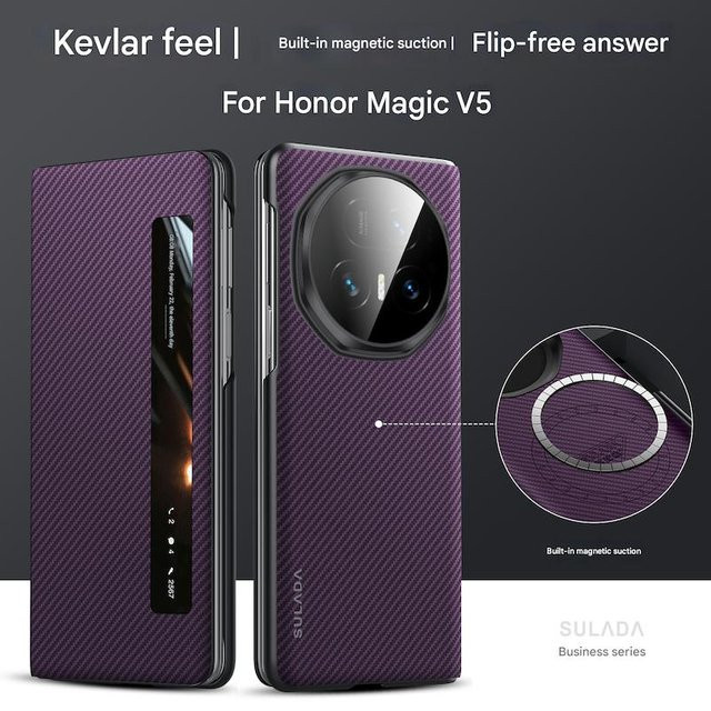 Honor MagSafe Handyhülle aus Kohlefaser und Kevlar für Honor Magic V5 und Honor Magic V3 in Violett - Bild 1