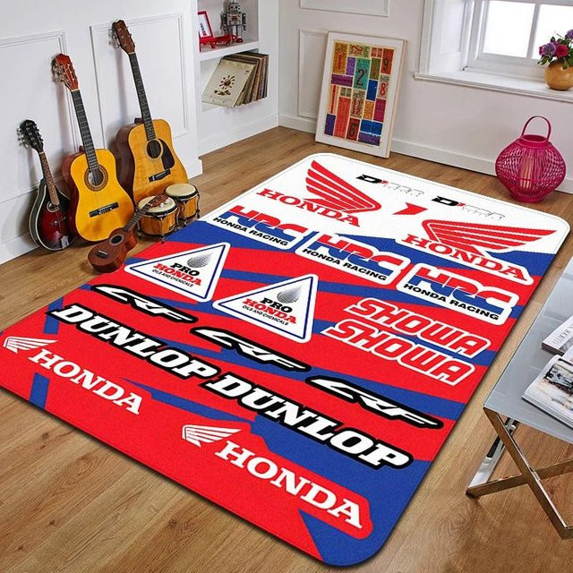 Karpetti Teppich mit abstraktem Design in Rot, rutschfest und aus Polyester, B/T: 70 x 100 cm - Bild 1