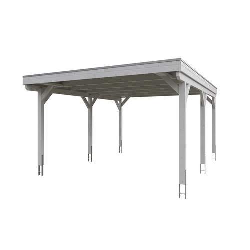 Skan Holz Carport Grunewald aus Fichten-Leimholz mit EPDM-Dach in Weiß, B: 427 cm, H: 251 cm - Bild 3