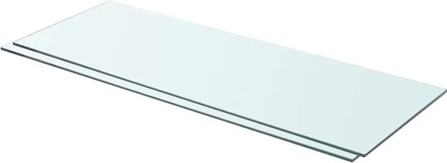 vidaXL Regalböden aus Glas, 2 Stück, Transparent, B/T: 80 x 30 cm - Bild 1