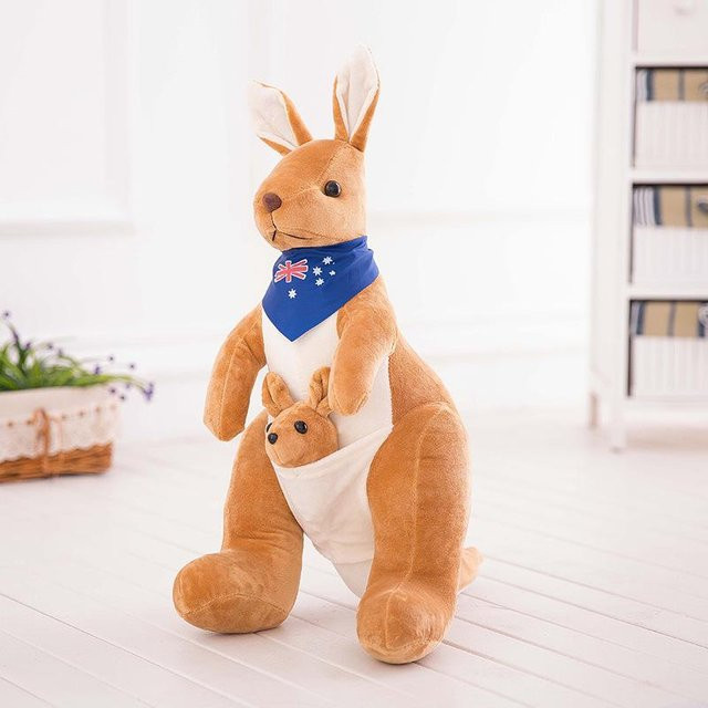 Joyful toys Mutter und Sohn Känguru, Stoffpuppe, Braun - Bild 1