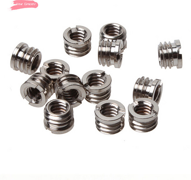 5er-Pack Adapter-Schrauben 1/4 Zoll auf 3/8 Zoll für Stativ und Kamera-Schnellwechsel in Silber - Bild 1