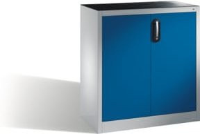 C+P Werkzeug-Beistellschrank mit Drehtüren und 1 Boden, Korpus Lichtgrau und Front Enzianblau, H: 100 cm, B: 93 cm, T: 40 cm - Bild 1