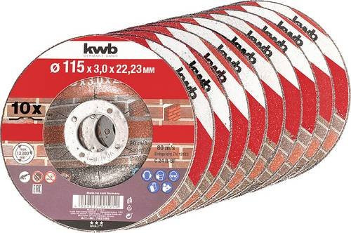 Kwb Trennscheibe gerade für Stein, Durchmesser: 115 mm, 10 Stück, Rot - Bild 1