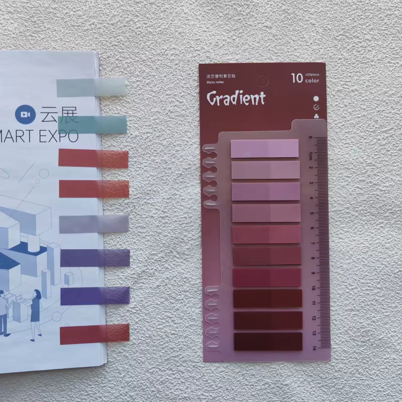 KindFuny Transparente Haftnotizen, 200 Blatt, Selbstklebend, Multicolour, Lesezeichen und Indexregisterkarten für Bücher - Bild 2