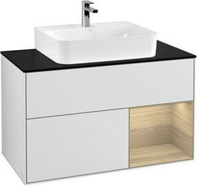V&B Waschtischunterschrank Finion 100 Wandbeleuchtung in Weiß lackiert B/T/H: 100 x 50,1 x 50,1 cm - Bild 1