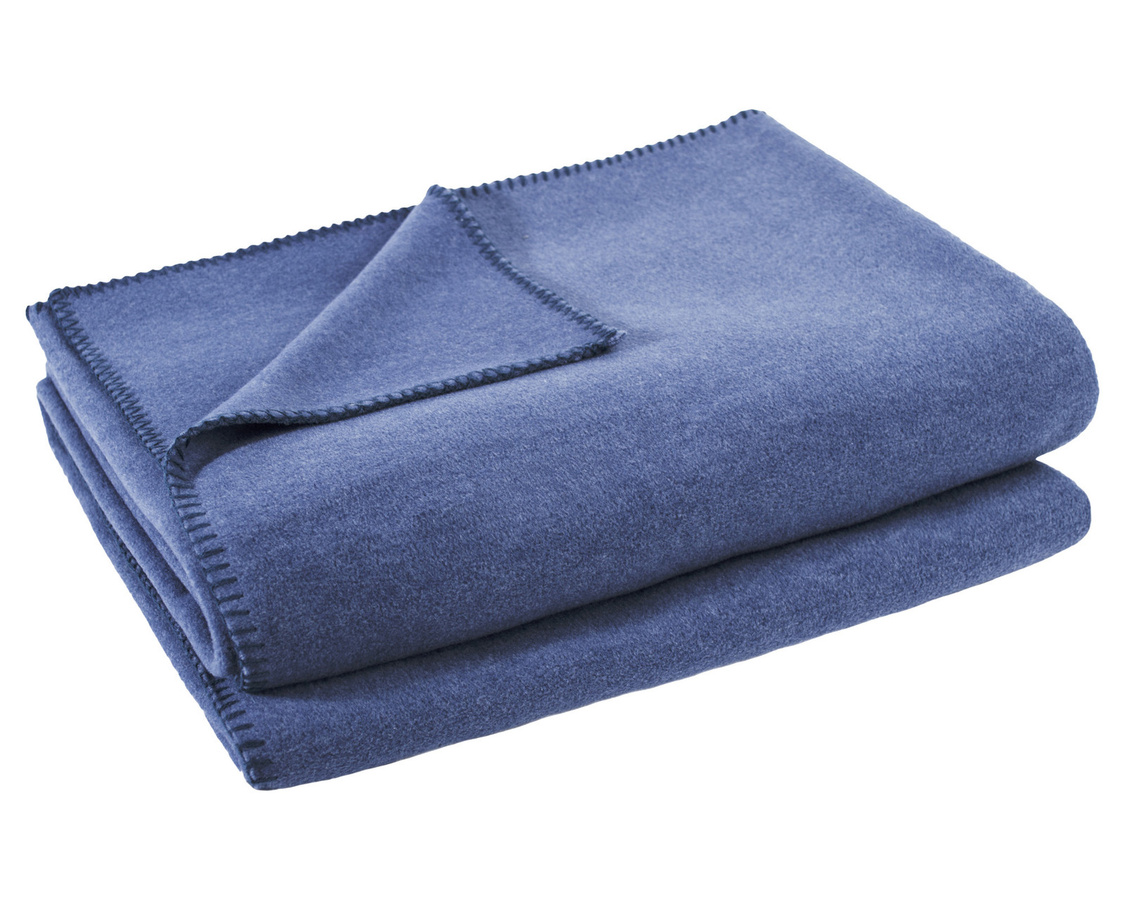 Zoeppritz Soft-Fleece Wohndecke Blau, B/B: 220 x 240 cm - Bild 1