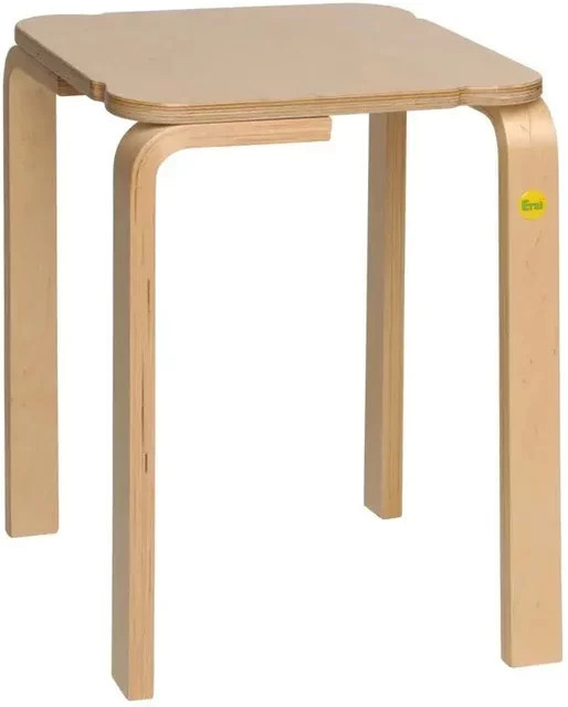 Gymnastikhocker Erzi aus Birkenholz in Beige, stapelbar - Bild 1