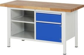 Rau Werkbank höhenverstellbar mit 1 Schublade und 1 Tür, B/T/H: 150 x 70 x 84-104 cm - Bild 1