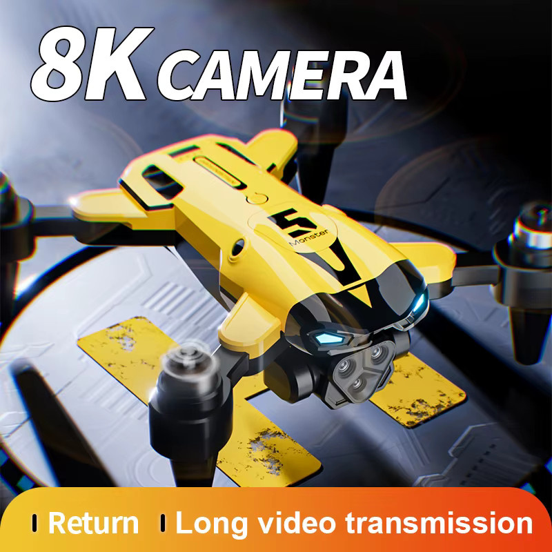 CONUSEA M5 Drohne Professional 8K mit drei Kameras, Hindernisvermeidung, optischer Flusspositionierung und bürstenlosem Motor in Gelb - Bild 2