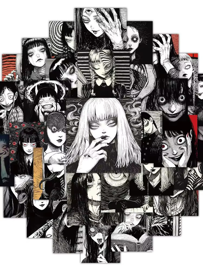 Rspctou Horror-Mädchen Anime-Sticker Set mit Halloween-Motiven in Multicolour für Laptop, Notizbuch und DIY-Projekte - Bild 5