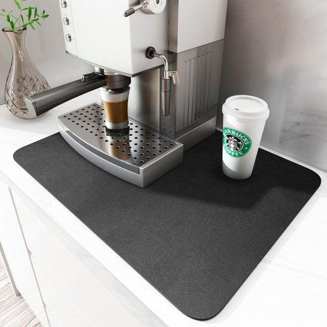 Rutschfeste und saugfähige Silikon-Abtropfmatte von Yiran Furniture für Kaffeemaschinen und Küchenarbeitsplatten, B/T: 40 x 30 cm - Bild 1